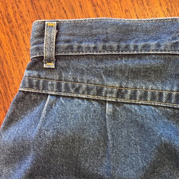 Vintage Lee Denim Pleated Midi Skirt - Picture 8 of 11